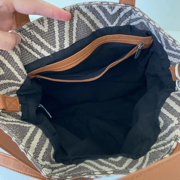 EUC | Thirty One retro hobo style cotton tapestry crossbody hand bag purse - Picture 5 of 8